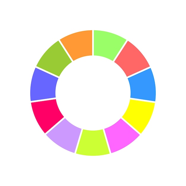 Donut chart segmented into 11 sections Colorful circle diagram Infographic wheel icon