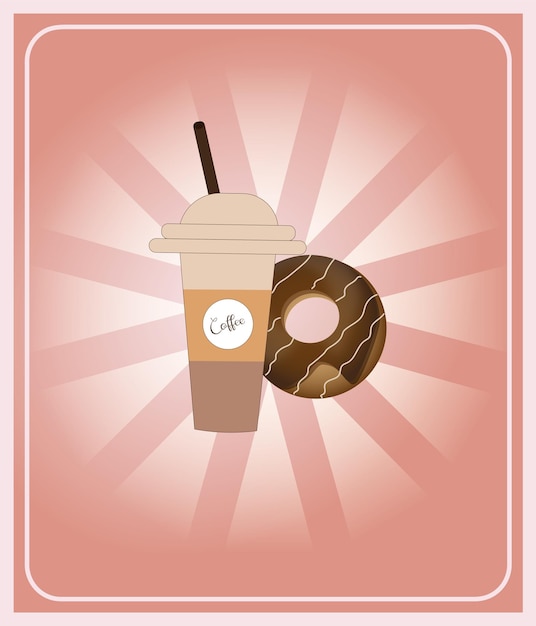 Donut and coffee are comfort food Can be used as a banner poster postcard flyer