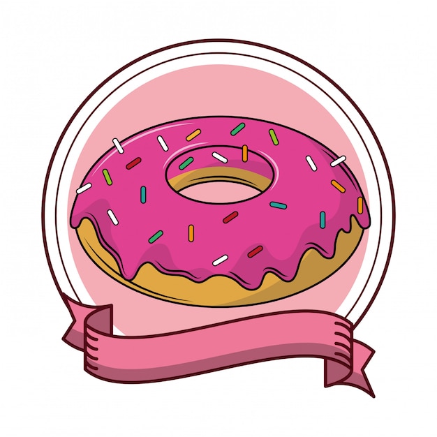 Donut dessert cartoni animati