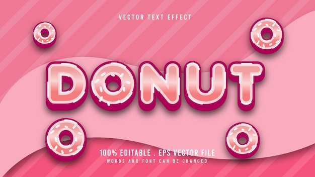 Vector donut editable text effect