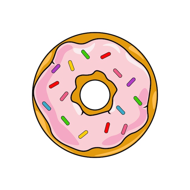 Donut element, isolated colored donut, sweet shop, vector cute donut collection, isolated donut