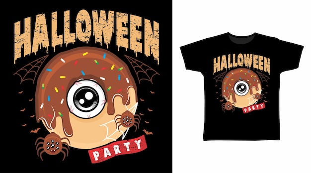 ドーナツアイハロウィンパーティーTシャツデザイン