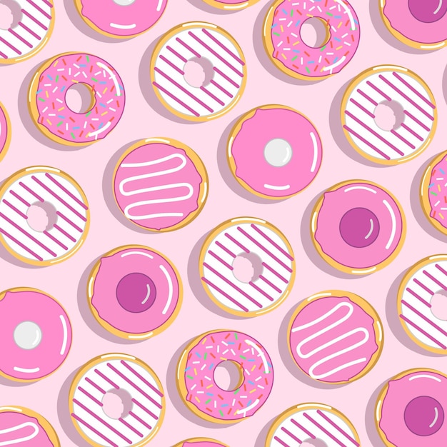 Donut food illustration pattern background