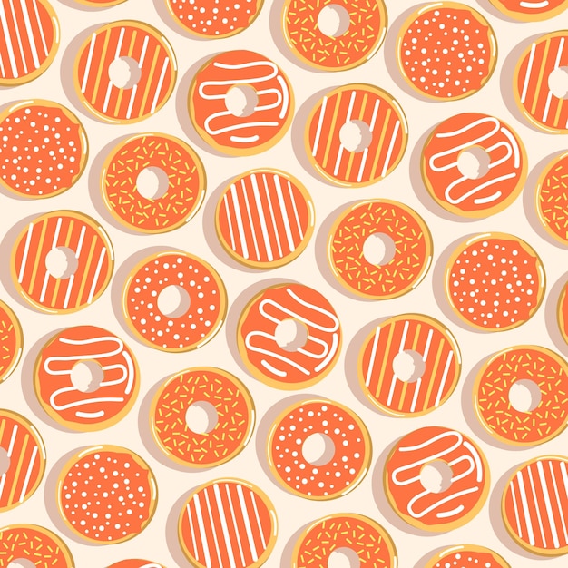 Donut food illustration pattern background