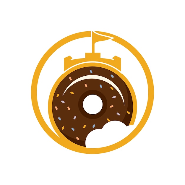 Donut fort vector logo design