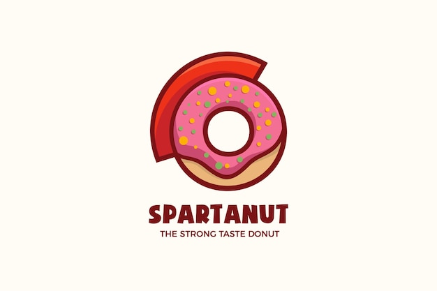 Donut gladiator bakkerij mascotte karakter logo sjabloon