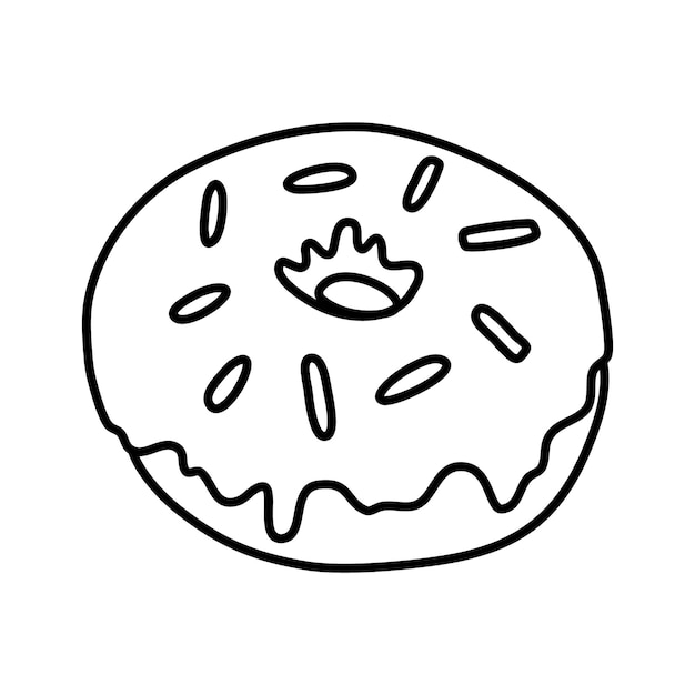 Donut Icing doughnut Vector doodle drawing