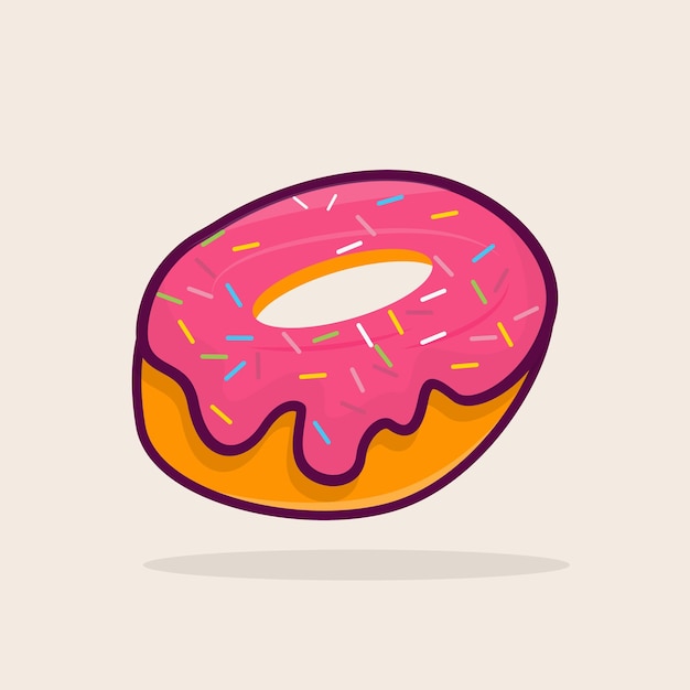 Donut Icon Illustration Isolated Vector Cartoon Style Food Concept Design Suitable For Web Landing Page Banner Sticker Background Poster