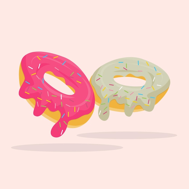 Иллюстрация иконы пончика Изолированный векторный мультяшный стиль Продовольственная концепция дизайна Подходит для веб-страницы Баннер Наклейка Фон Плакат