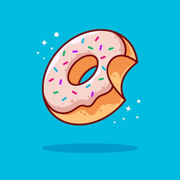 Donut illustratie met omtrek