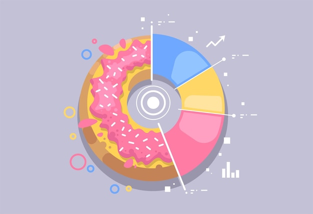 Vector donut. infographic donut, bedrijfsconcept.