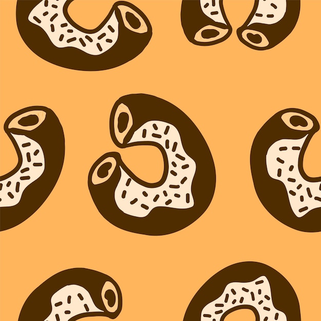 Donut lettering in cartoon flat style