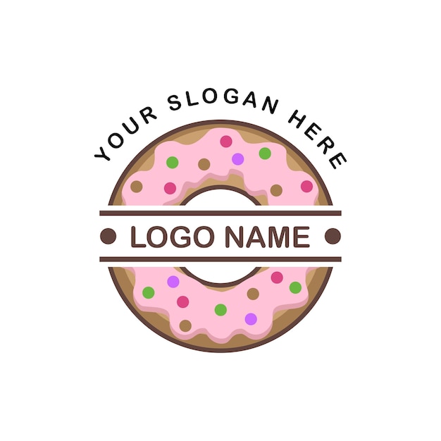 Шаблон дизайна логотипа пончика. Элементы дизайна для ресторана