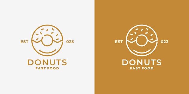 Вектор дизайна логотипа пончика