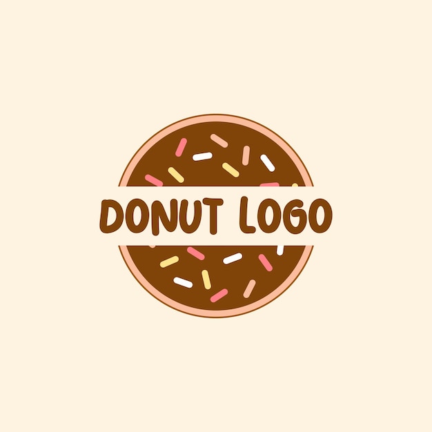 Vector donut logo template design chocolate illustration