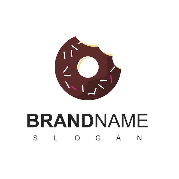 Donut Logo With Silhouette Spoon Fork And Knife Symbol