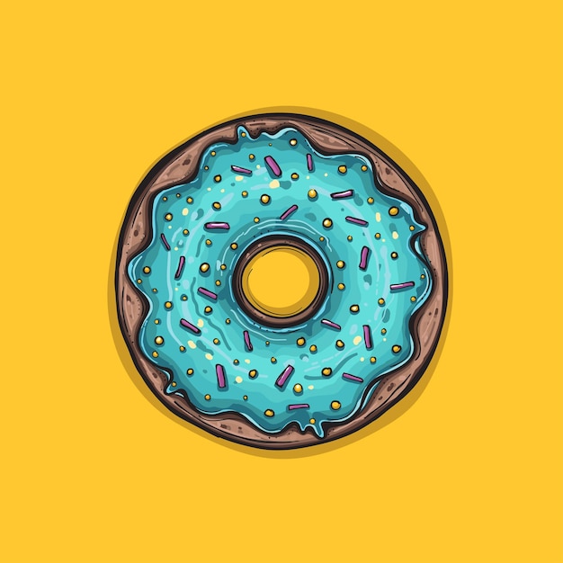 Donut met muntglazuur donut icoon