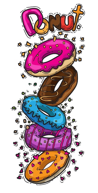 Premium Vector | Donut mix