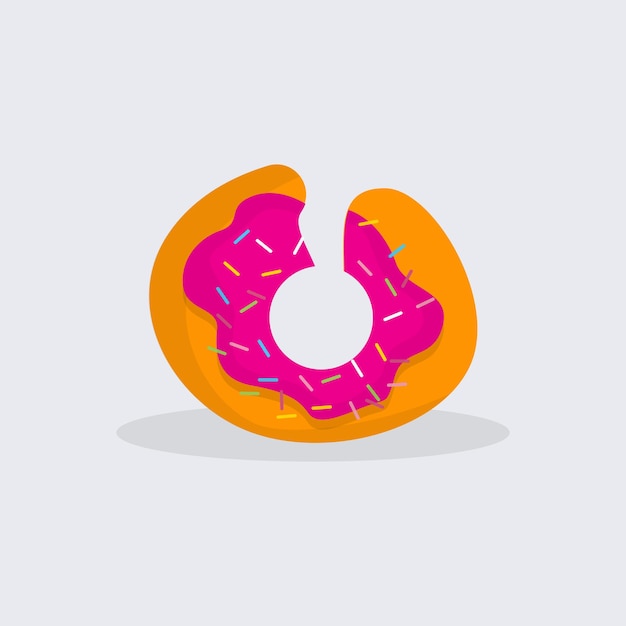 Donut pictogram illustratie geïsoleerde vector cartoon stijl voedsel conceptontwerp geschikt voor web bestemmingspagina banner sticker achtergrond poster