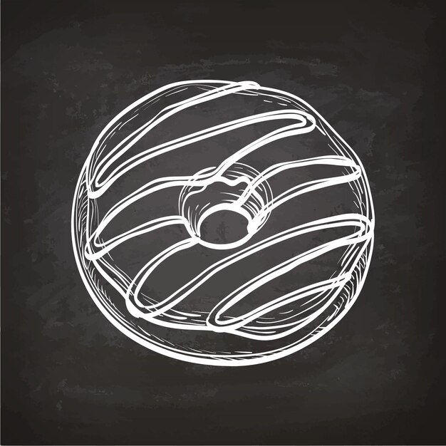 Vector donut sketch on chalkboard