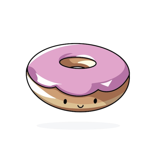 Donut sticker pictogram vector ontwerp element handgetekende