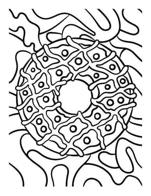 Donut Sweet Food Coloring Page for Kids