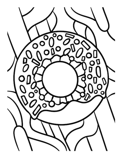 Donut Sweet Food Coloring Page for Kids