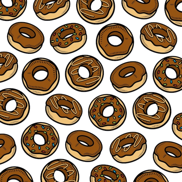 Donut textuur achtergrond. Collectie iconen donuts. vector illustratie