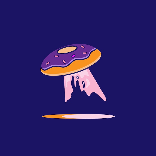 Donut ufo illustratie