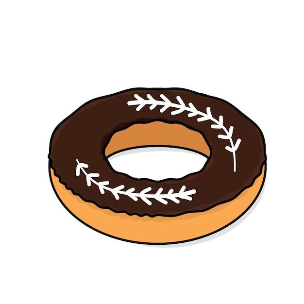 Donut vector donut donut met glazuur cartoon logo pictogram ontwerp vectorillustratie