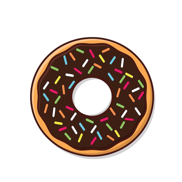 Пончик векторный пончик пончик с глазурью векторный мультфильм логотип значок дизайн иллюстрации