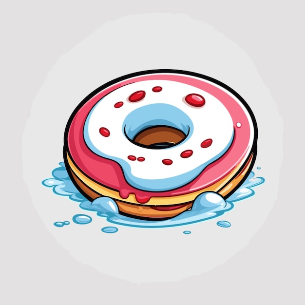 Donut vector on white background