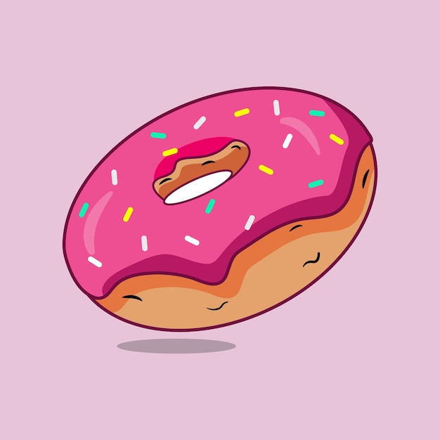 Donut vectorillustratie. donut voedsel logo, vector pictogram illustratie