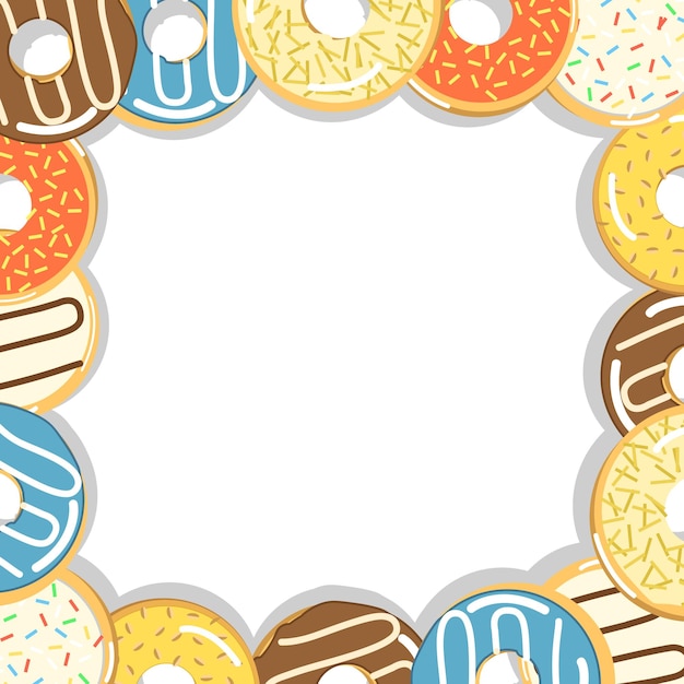 Donut voedsel illustratie frame achtergrond