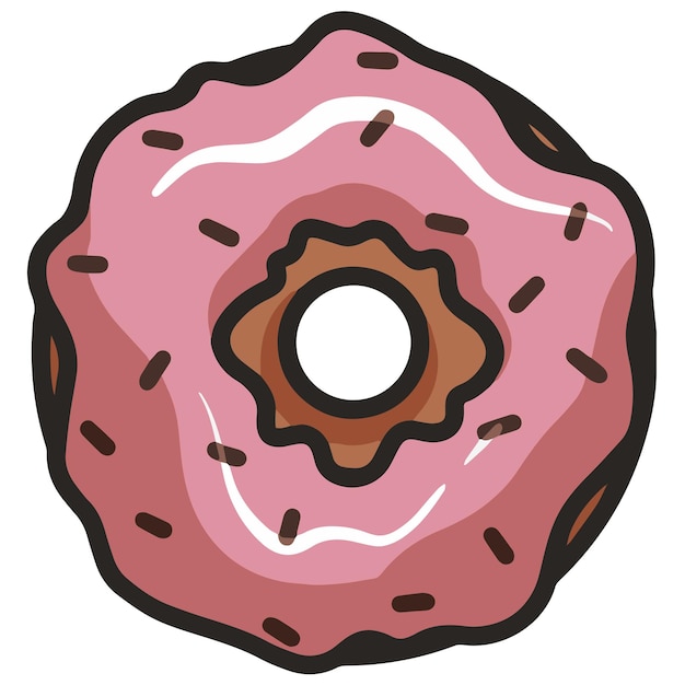 Vector donut voor koffie set illustratie cartoon vlakke stijl