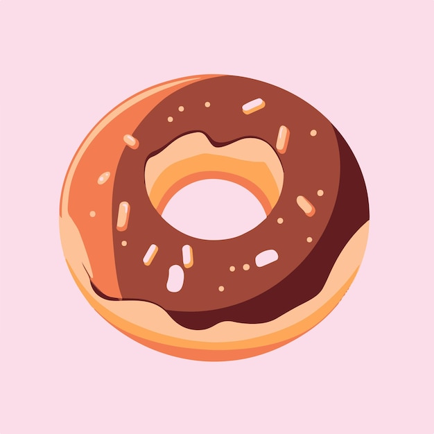 Vector a donut with chocolate icing on it