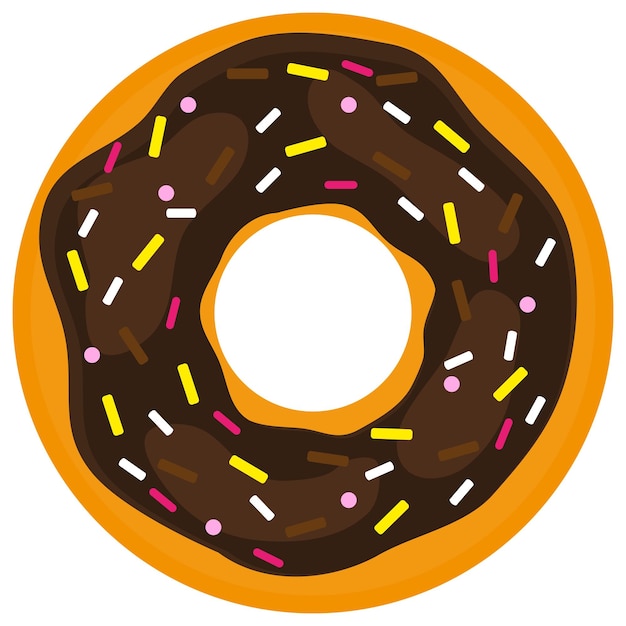 Donut with confectionery on a white background