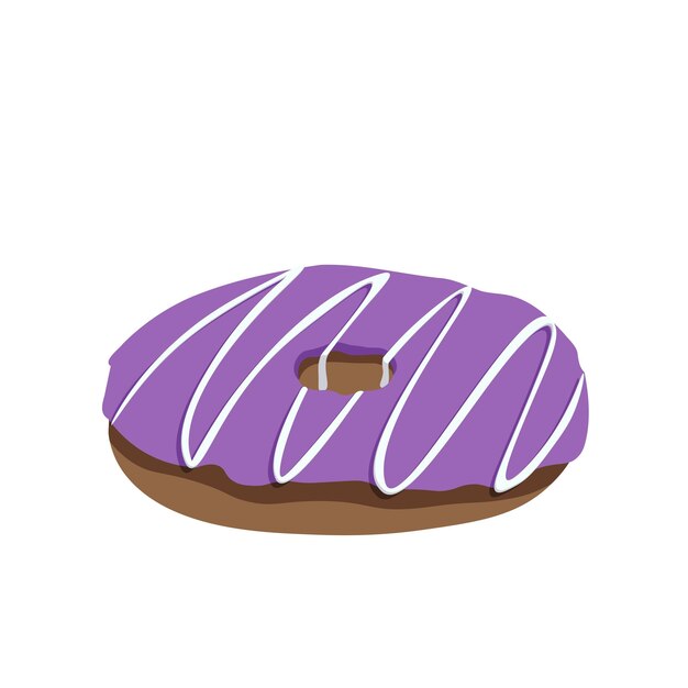 donut with purple glaze and stripes