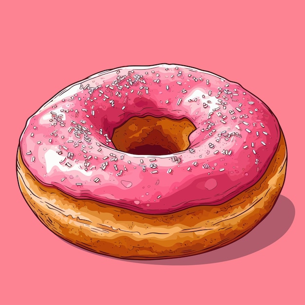 Donut with Topping Shaped Love Vector