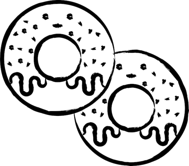 Vector donuts baked hand drawn vector illustration