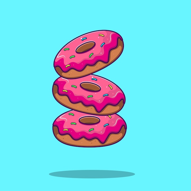 Donuts cartoon style vector illustration