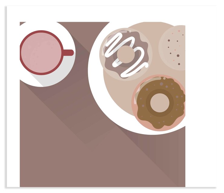 Vector ドーナツとコーヒー ベクトル