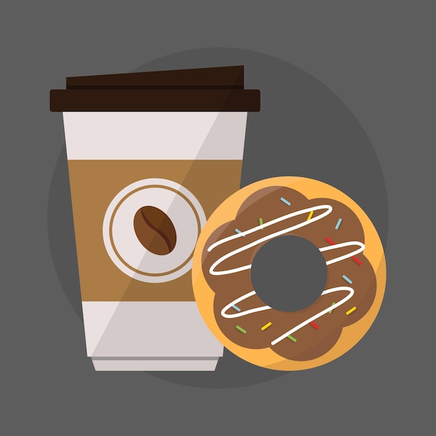 Donuts and coffee vector