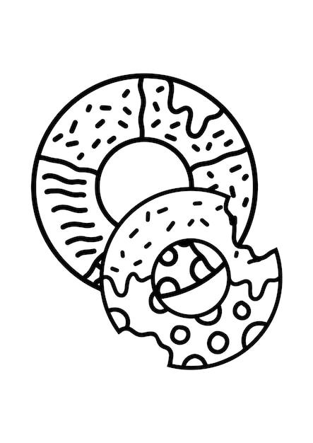 Donuts coloring book for educational kids