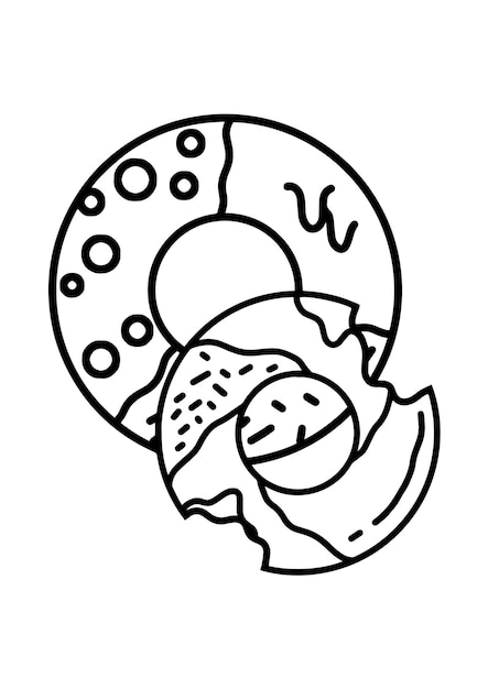 Donuts coloring book for educational kids