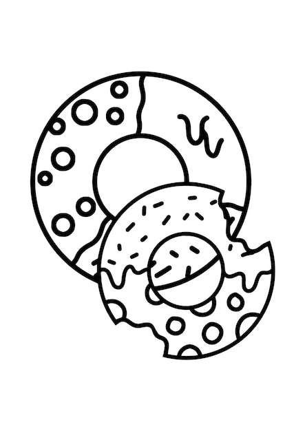 Donuts coloring book for educational kids