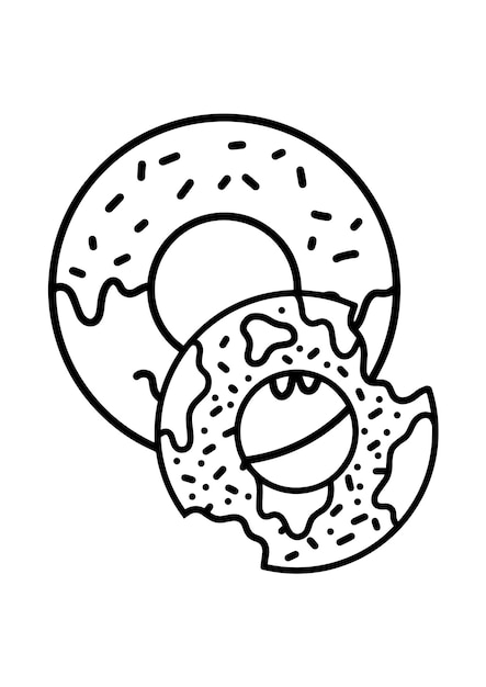 Donuts coloring book for educational kids