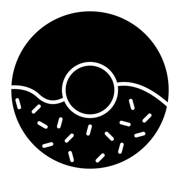 Donuts Glyph Solid Black Illustration