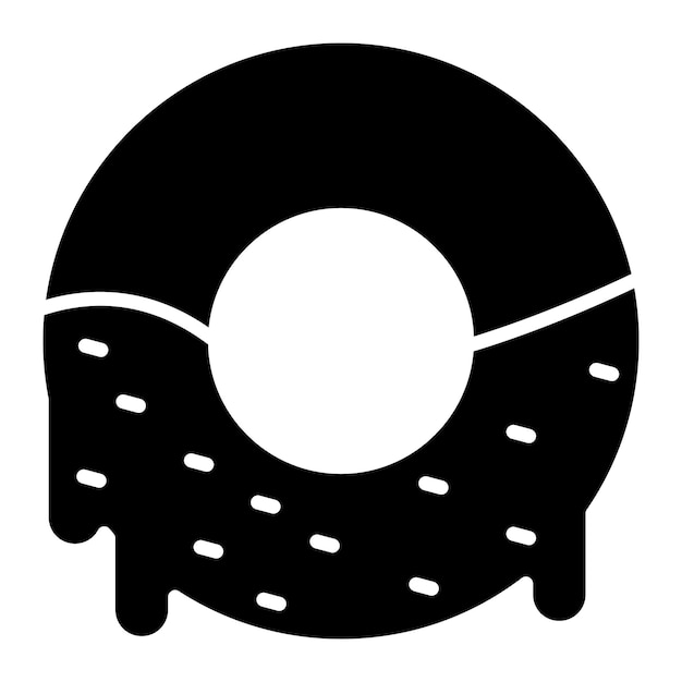 Donuts Glyph Solid Zwarte illustratie