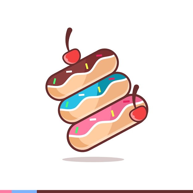 donuts illustration piled with cherries